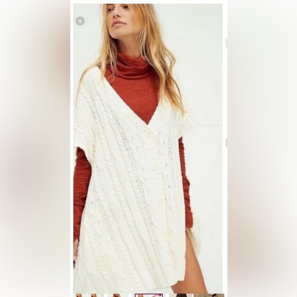 Free People Sweaters - Free People Swingin Cable-knit Cream Sweater Dress